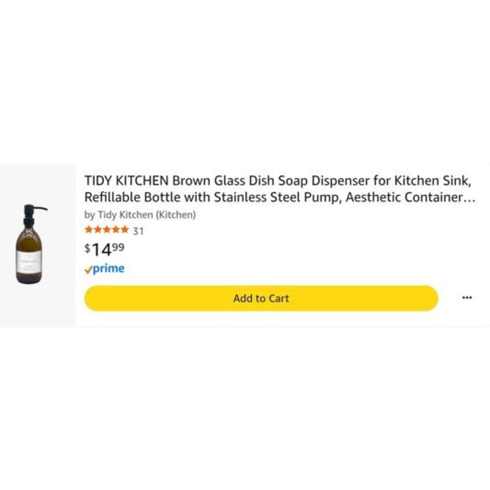 Brown Glass Dish Soap Dispenser - Picture 2 of 8